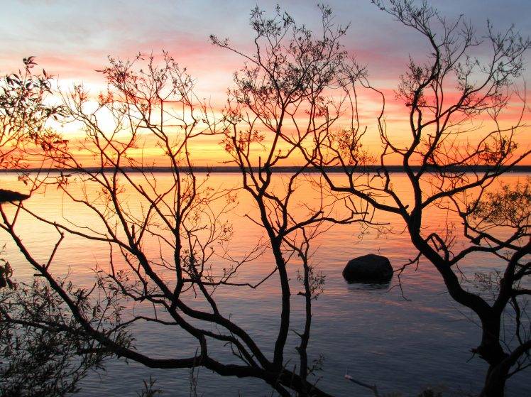 sunset, Lake, Nature, Sweden, Landscape HD Wallpaper Desktop Background