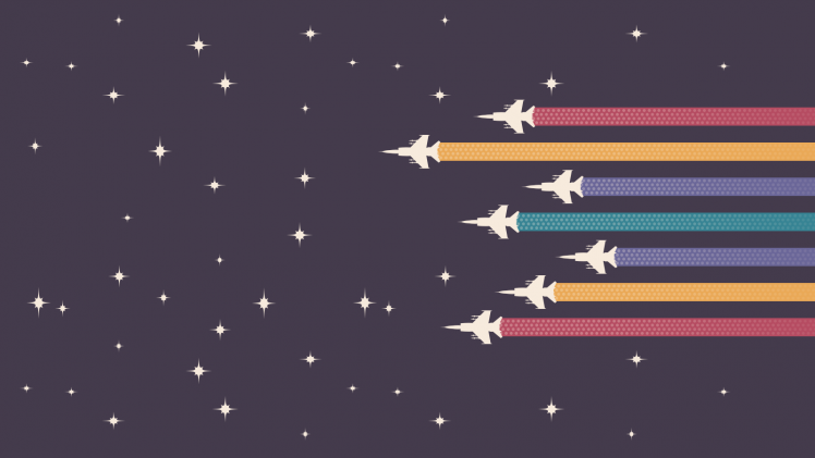 colorful, Space, Aircraft, Minimalism HD Wallpaper Desktop Background