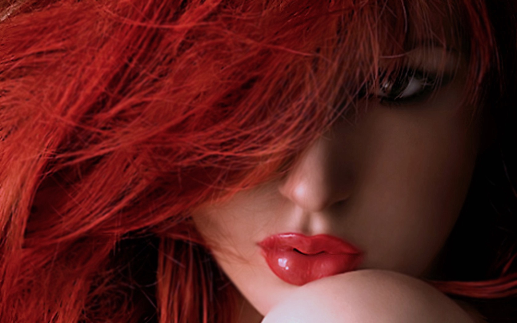 dyed Hair, Lips, Redhead Wallpaper
