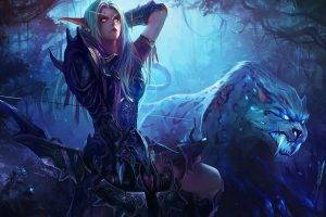 Warcraft, Elves, Night Elves, Bow And Arrow, World Of Warcraft