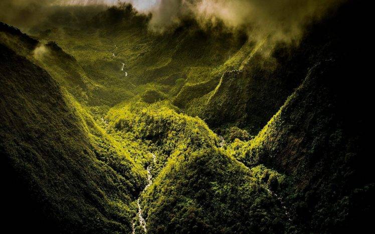 nature, Landscape, Rainforest, Canyon, River, Green, Mountain, Clouds HD Wallpaper Desktop Background