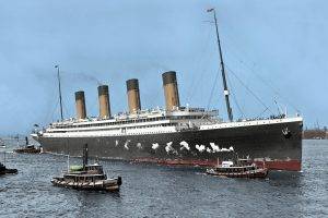 nature, Landscape, Ship, Boat, Sea, Chimneys, Smoke, History, RMS Olympic, Steamship, UK, Colorized Photos, Dock, Crowds