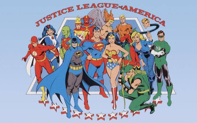 DC Comics, Justice League, Batman, The Flash, Wonder Woman, Green Arrow, Green Lantern, Aquaman, Black Canary, Red Tornado HD Wallpaper Desktop Background