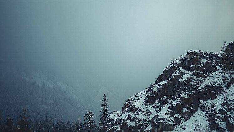 snow, Mountain, Trees, Nature, Landscape HD Wallpaper Desktop Background