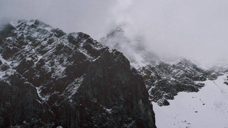landscape, Snow, Mountain, Mist HD Wallpaper Desktop Background