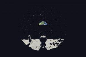 ultrawide, Space, Moon, Earth