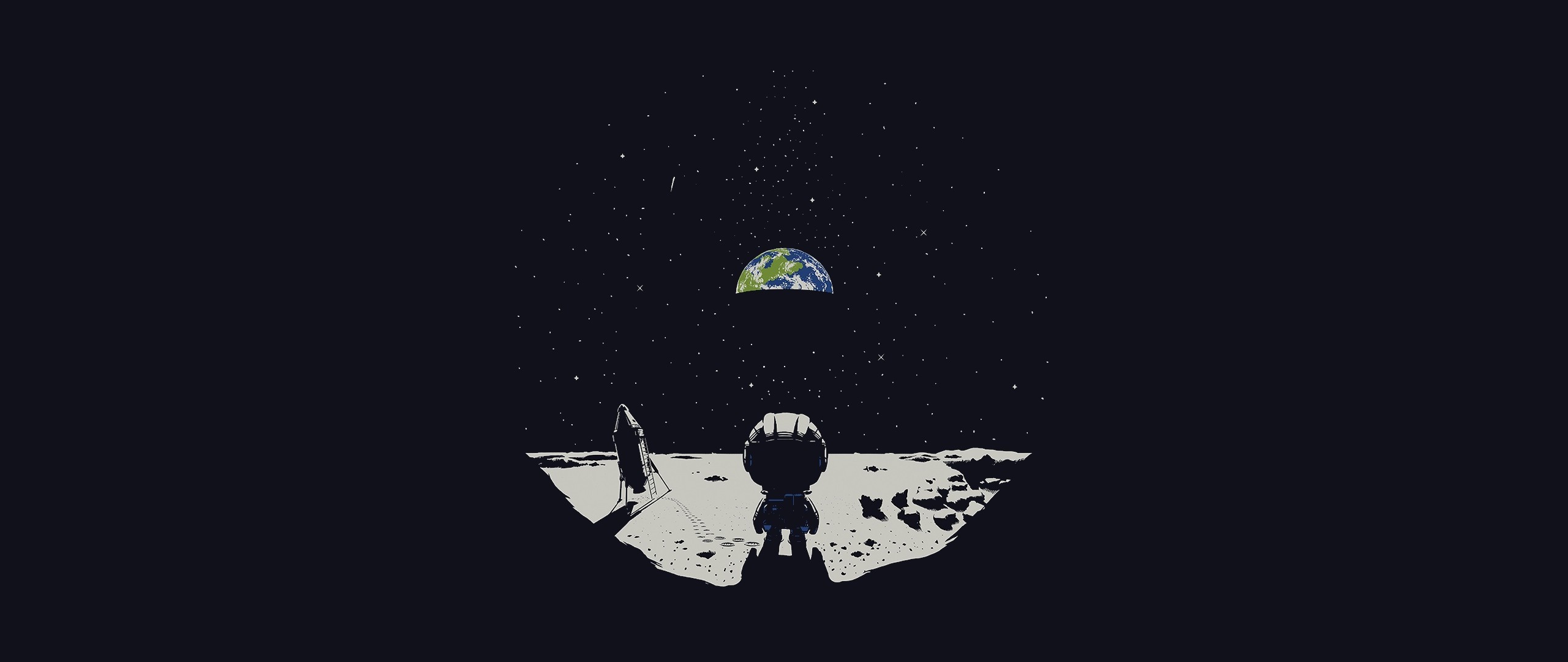 ultrawide, Space, Moon, Earth Wallpaper