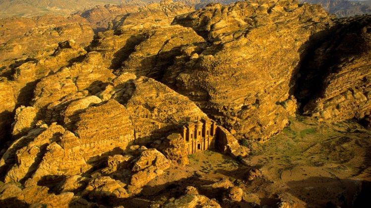 nature, Landscape, Petra, History, Rock, Desert, Aerial View, Monuments, World Heritage Site HD Wallpaper Desktop Background