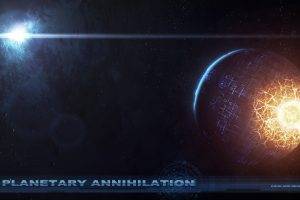 Planetary Annihilation, Planet, Space, Explosion, Fire