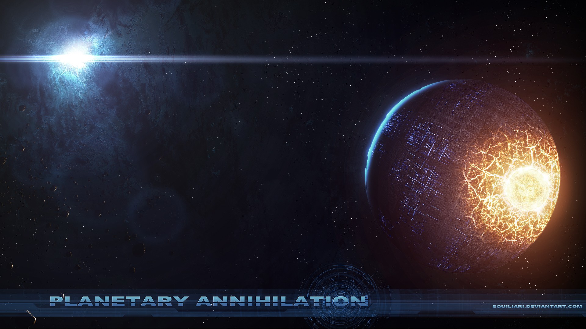 Planetary Annihilation, Planet, Space, Explosion, Fire Wallpaper