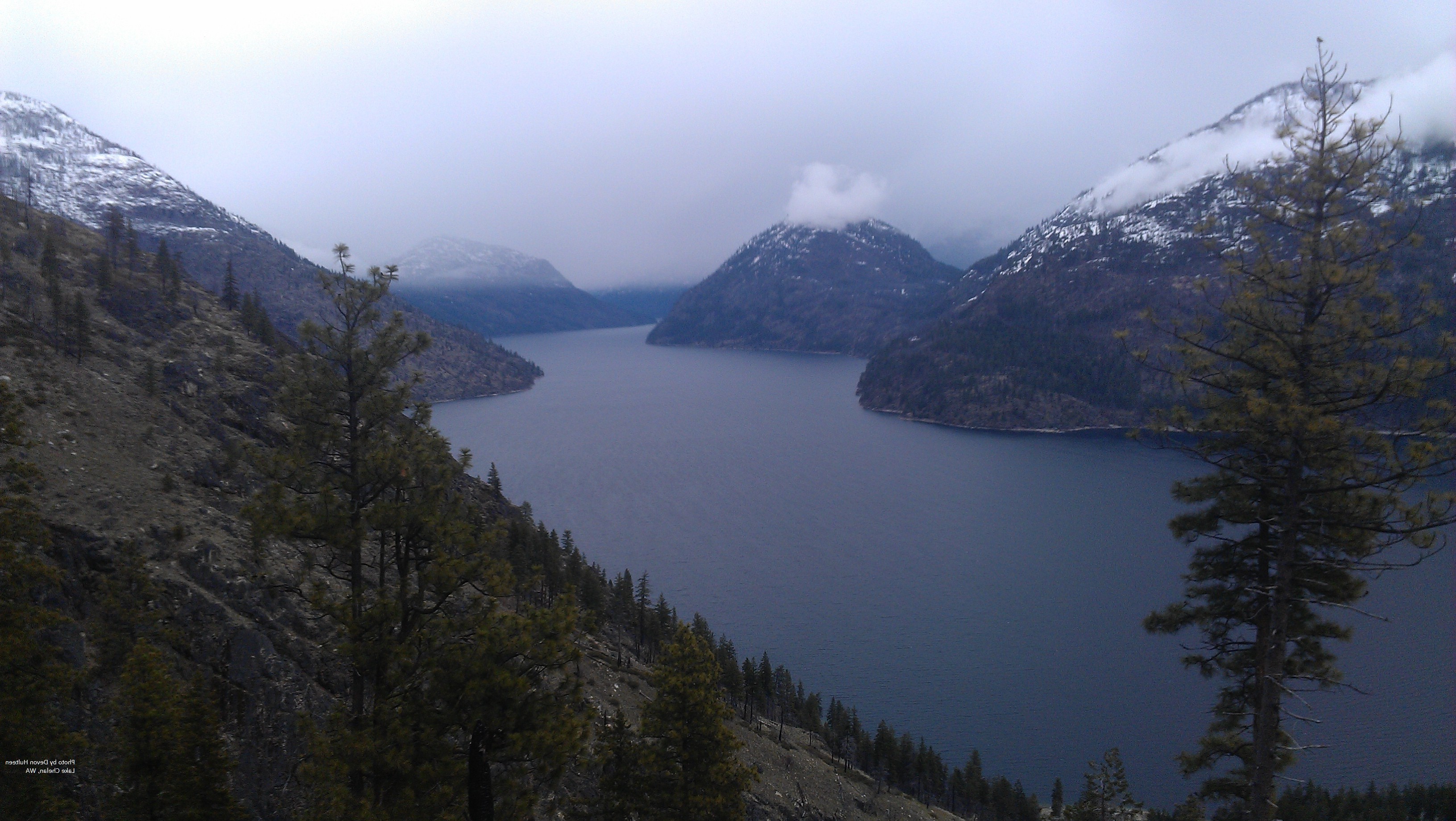 lake, Lake Chelan, Mountain, Cascade Mountains, Clouds, Pine Trees, Landscape Wallpaper