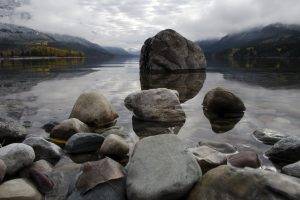 lake, Landscape, Rock
