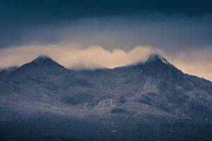 nature, Landscape, Mountain, Mist, Clouds, Skye, Scotland, UK, Rock, Dark, Island, Hill