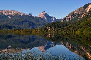 landscape, Nature, Lake, Mountain, Morning, Sunlight, Water, Reflection, Chile, Forest, Summer, Calm