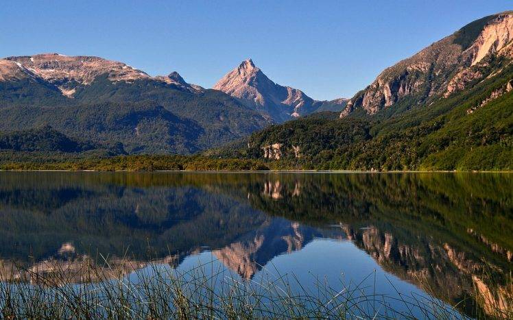 landscape, Nature, Lake, Mountain, Morning, Sunlight, Water, Reflection, Chile, Forest, Summer, Calm HD Wallpaper Desktop Background