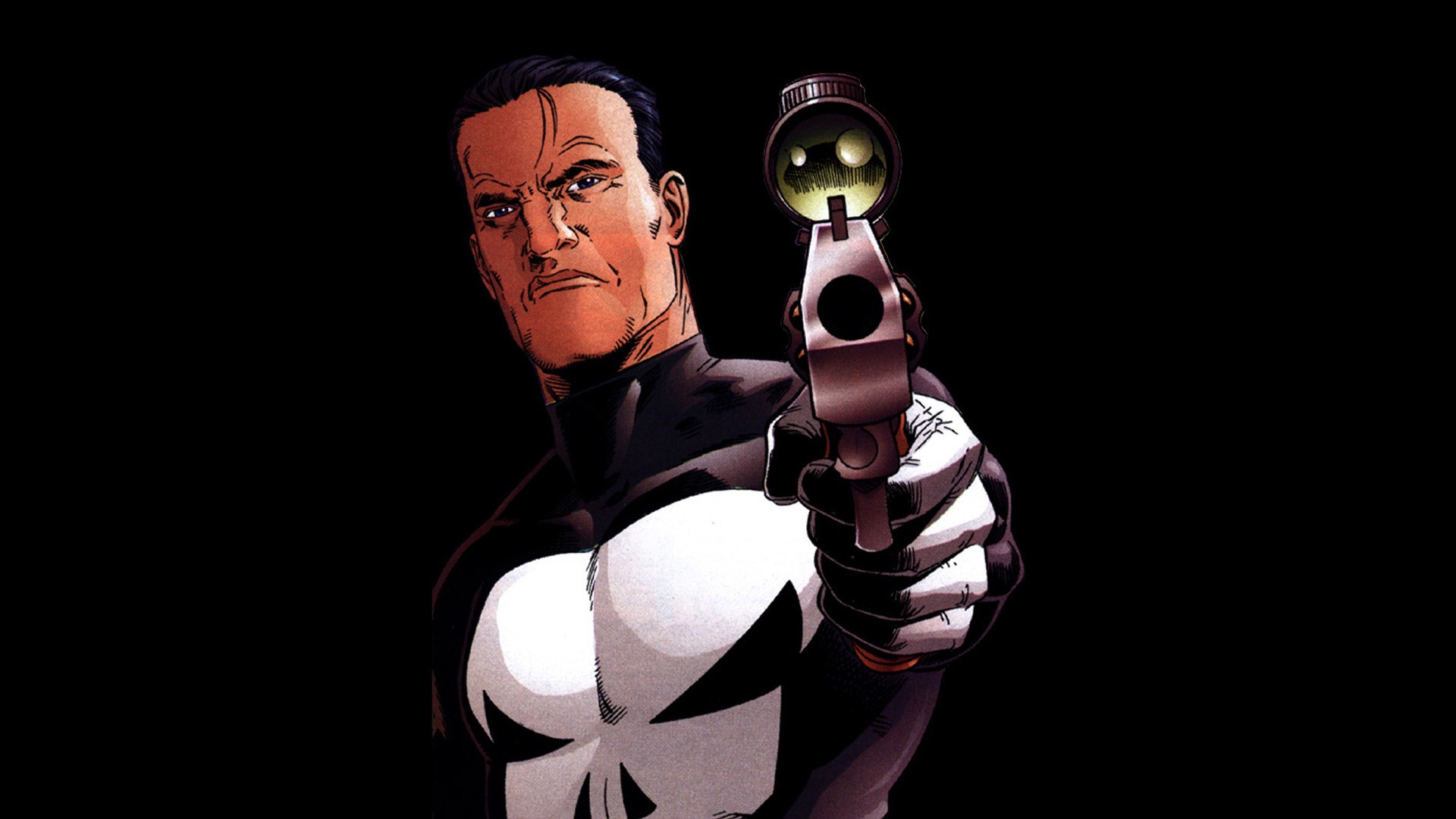 The Punisher, Frank Castle, Marvel Comics, Illustration, Black Background Wallpaper