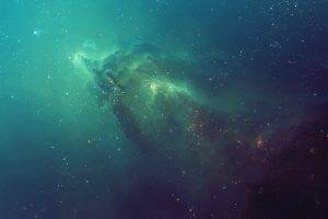 green, Space, Artwork, TylerCreatesWorlds, Nebula