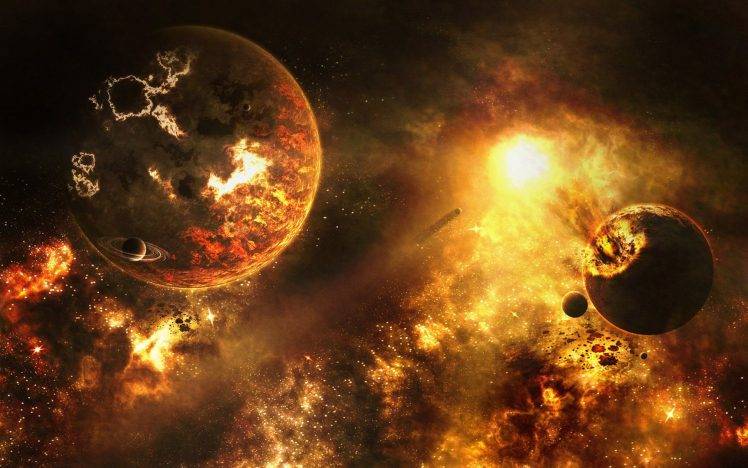 explosion, Space Art, Planet, Sun HD Wallpaper Desktop Background