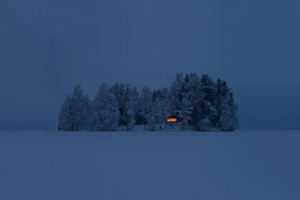 landscape, Snow, House