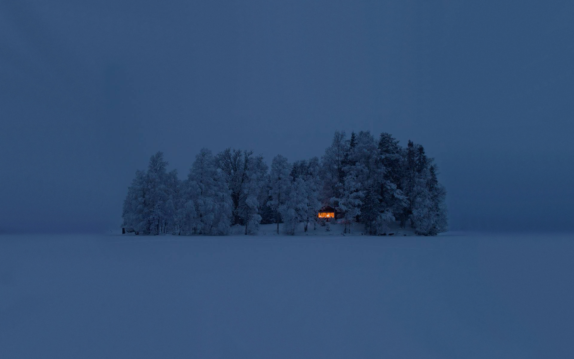 landscape, Snow, House Wallpaper