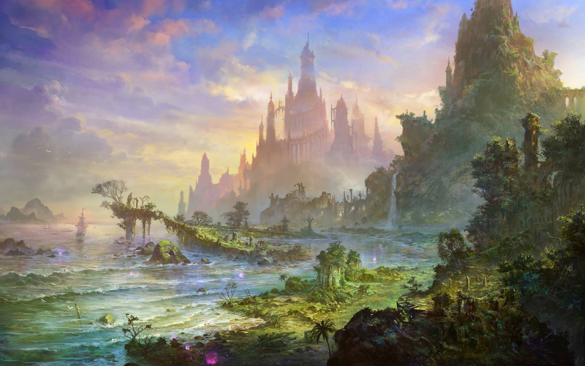 fantasy Art, Castle Wallpaper