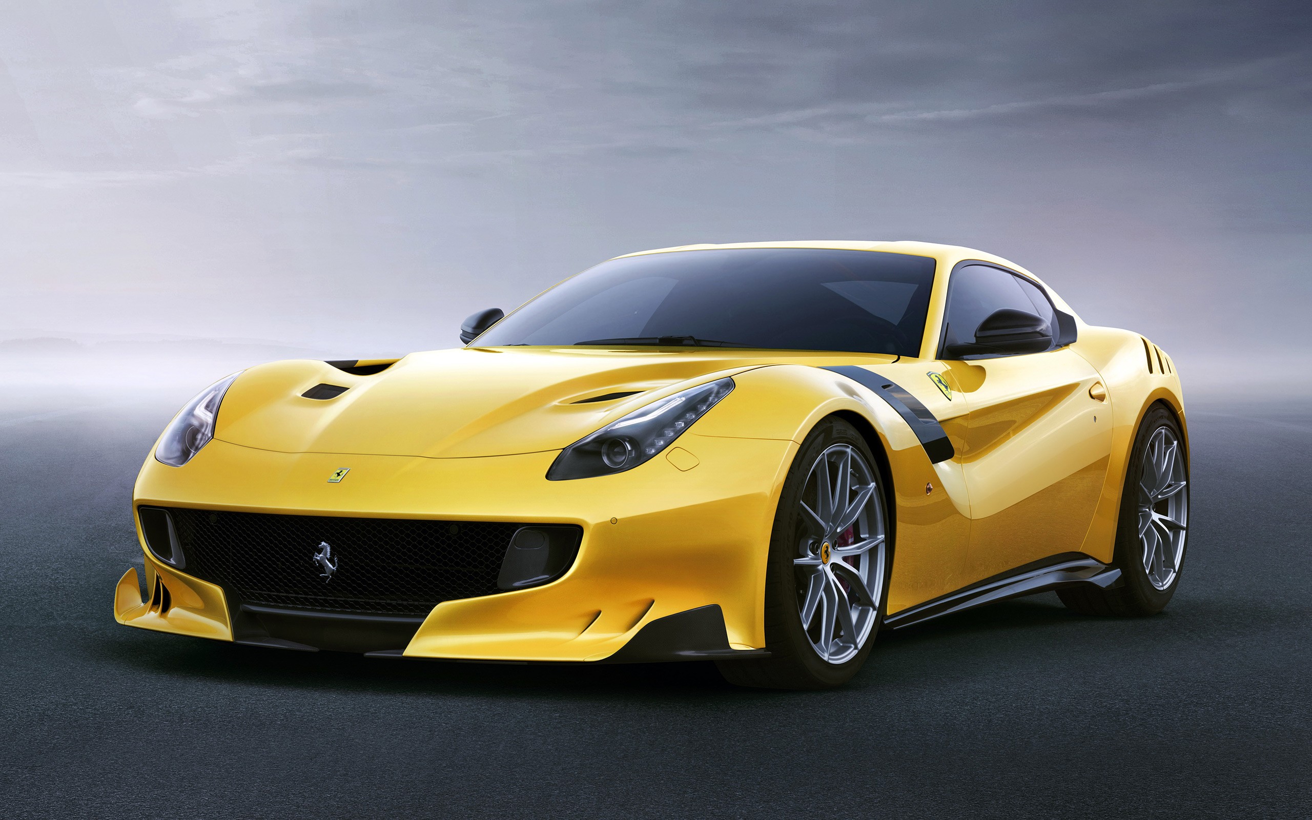Ferrari F12 TDF, Car, Vehicle, Yellow Cars Wallpaper