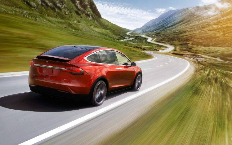Tesla Model X, Car, Motion Blur, Road HD Wallpaper Desktop Background