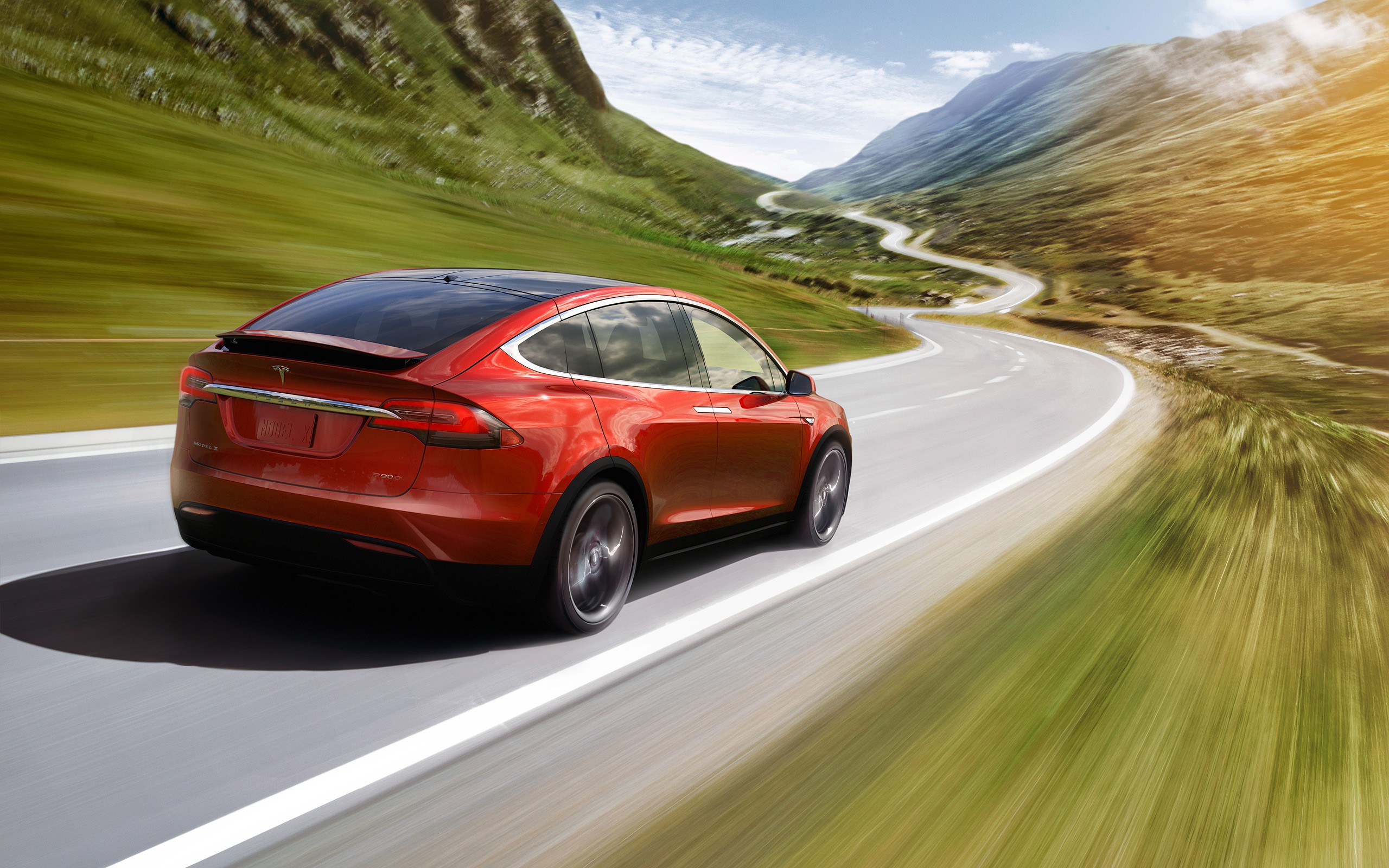 Tesla Model X, Car, Motion Blur, Road Wallpaper