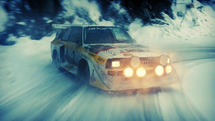 rally Cars, Audi, Snow, Drift, Audi Quattro HD Wallpaper Desktop Background