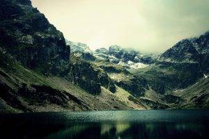 landscape, Lake, Mountain, Mist, Reflection, Nature