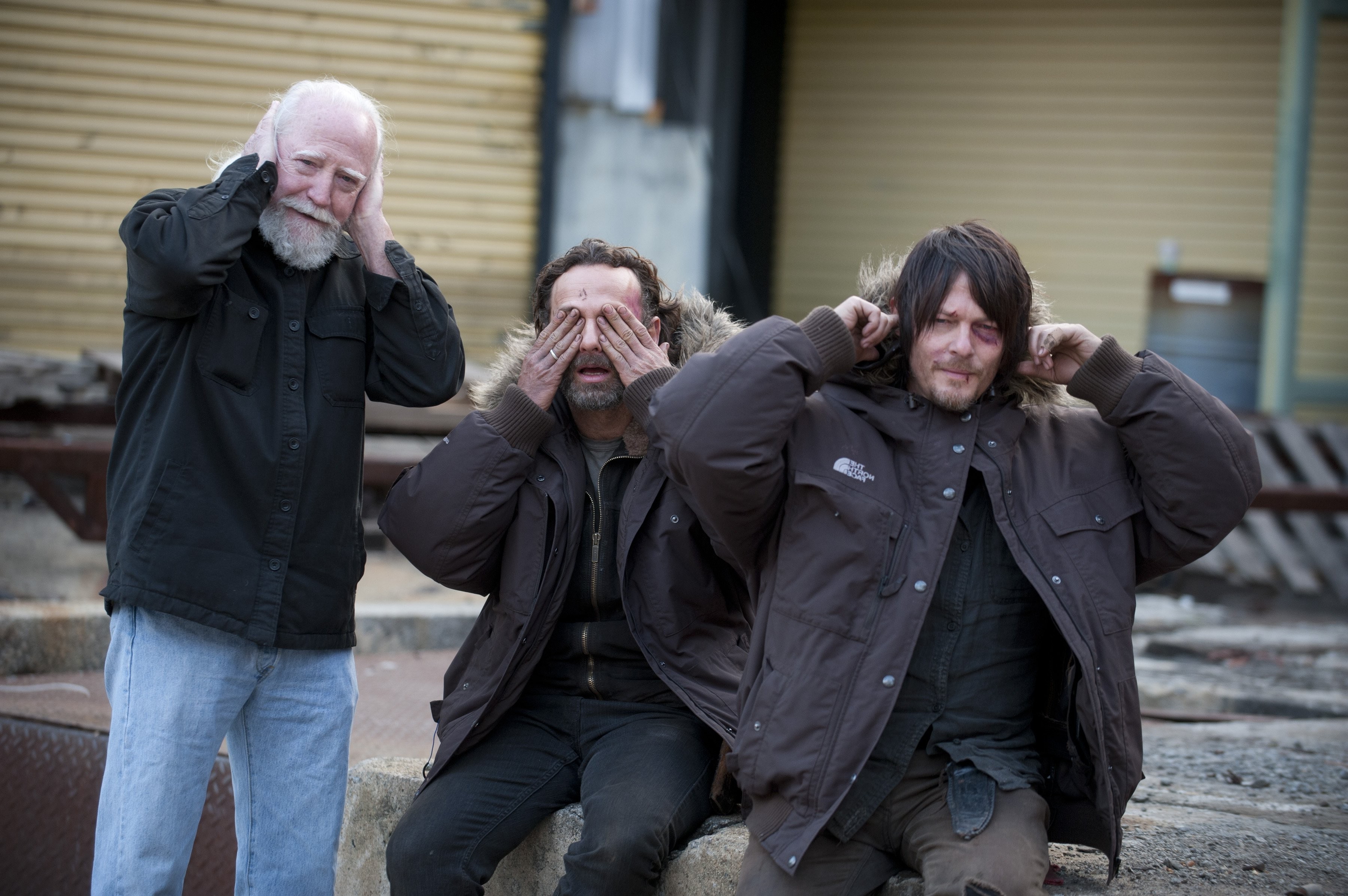 The Walking Dead, Daryl Dixon, Norman Reedus, Andrew Lincoln, Rick Grimes, Hershel Greene, Scott Wilson Wallpaper