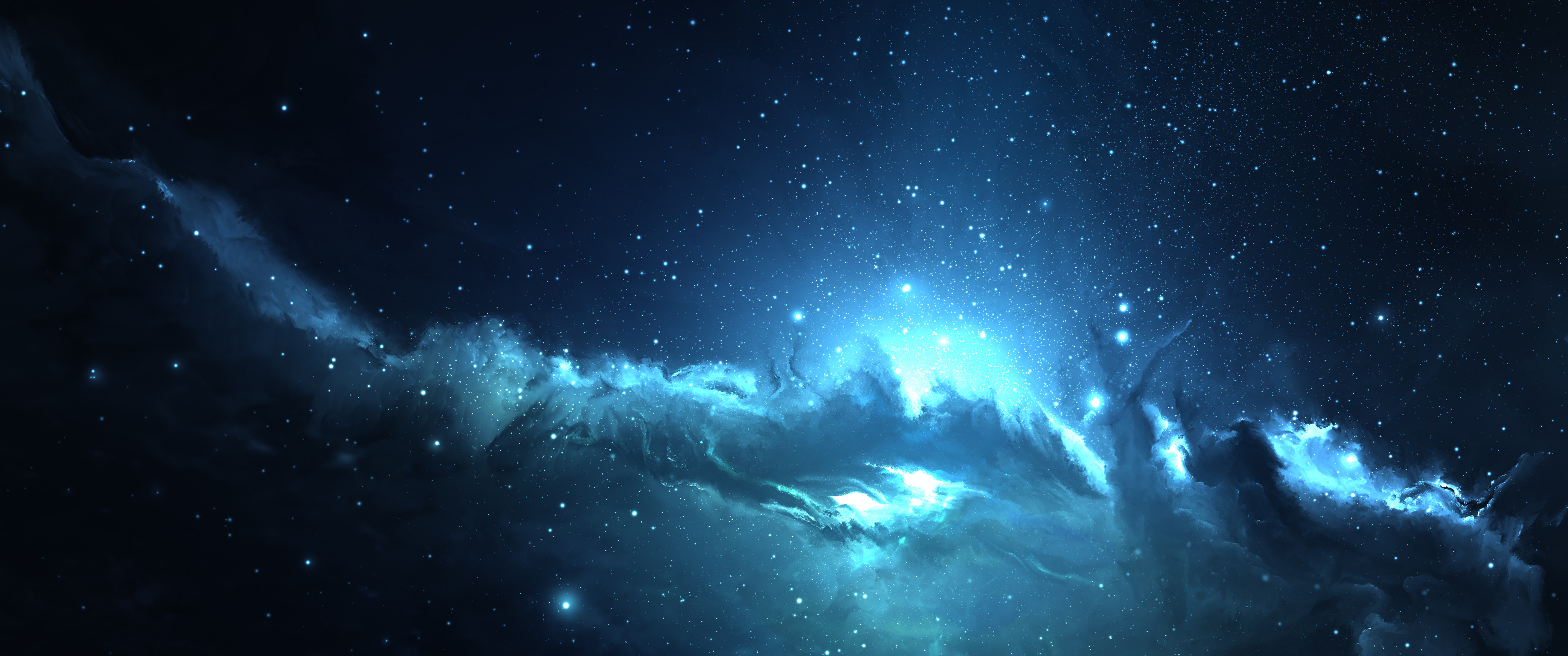 ultrawide, Astrophotography, Space, Blue Wallpaper