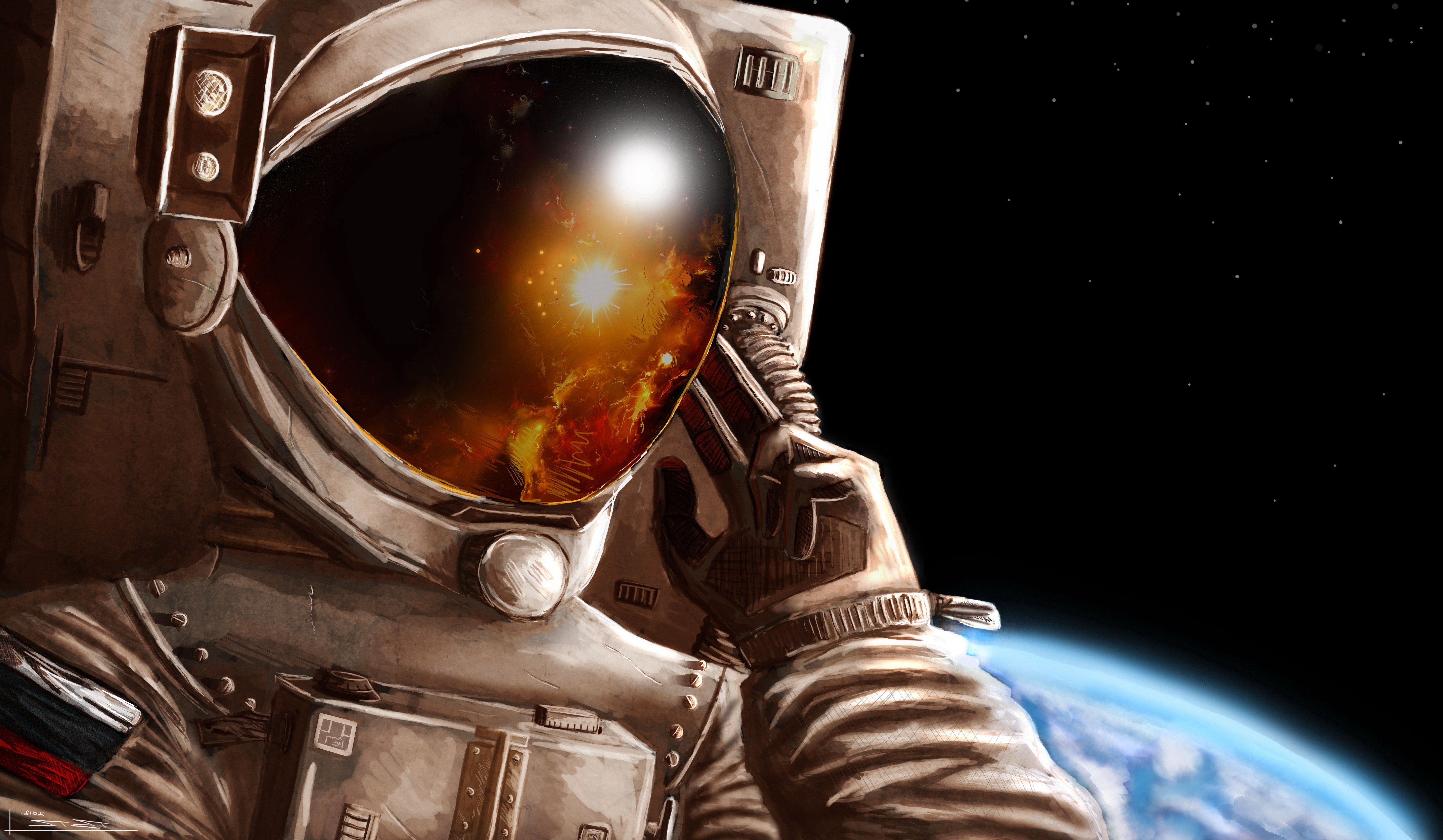 astronauts, Space, Earth, Russian Wallpaper