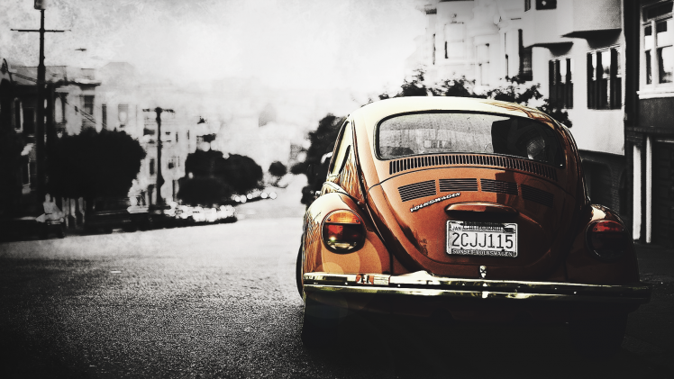 car, Volkswagen, California, Volkswagen Beetle, Orange Cars HD Wallpaper Desktop Background