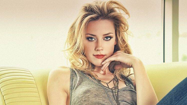 Amber Heard, Celebrity, Tank Top, Women, Blonde HD Wallpaper Desktop Background