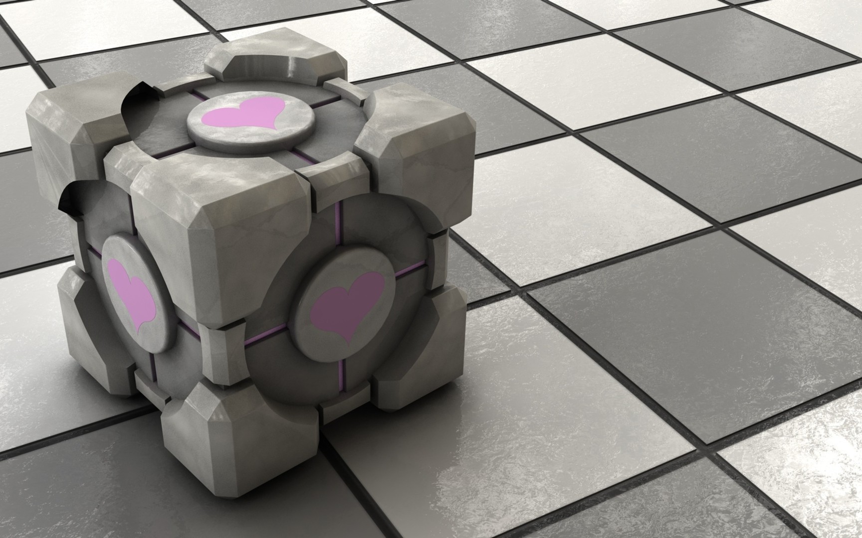 Portal, Cube, Companion Cube, Video Games Wallpaper
