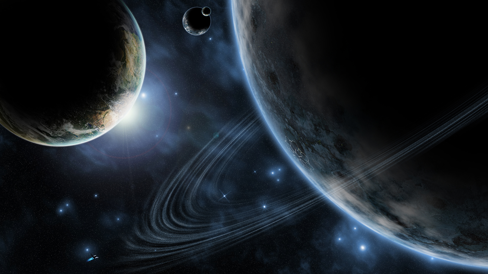 space, Planet, Planetary Rings Wallpaper