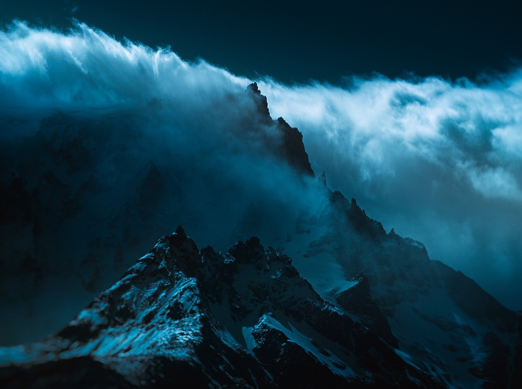 landscape, Nature, Summit, Mountain, Blue, Atmosphere, Clouds, Torres Del Paine, Chile, Wind, Snowy Peak Wallpaper