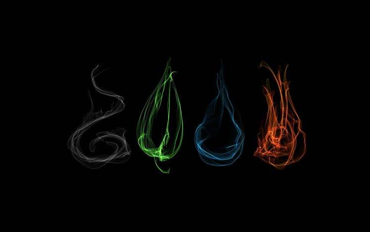 four Elements, Simple Background, Abstract HD Wallpaper Desktop Background