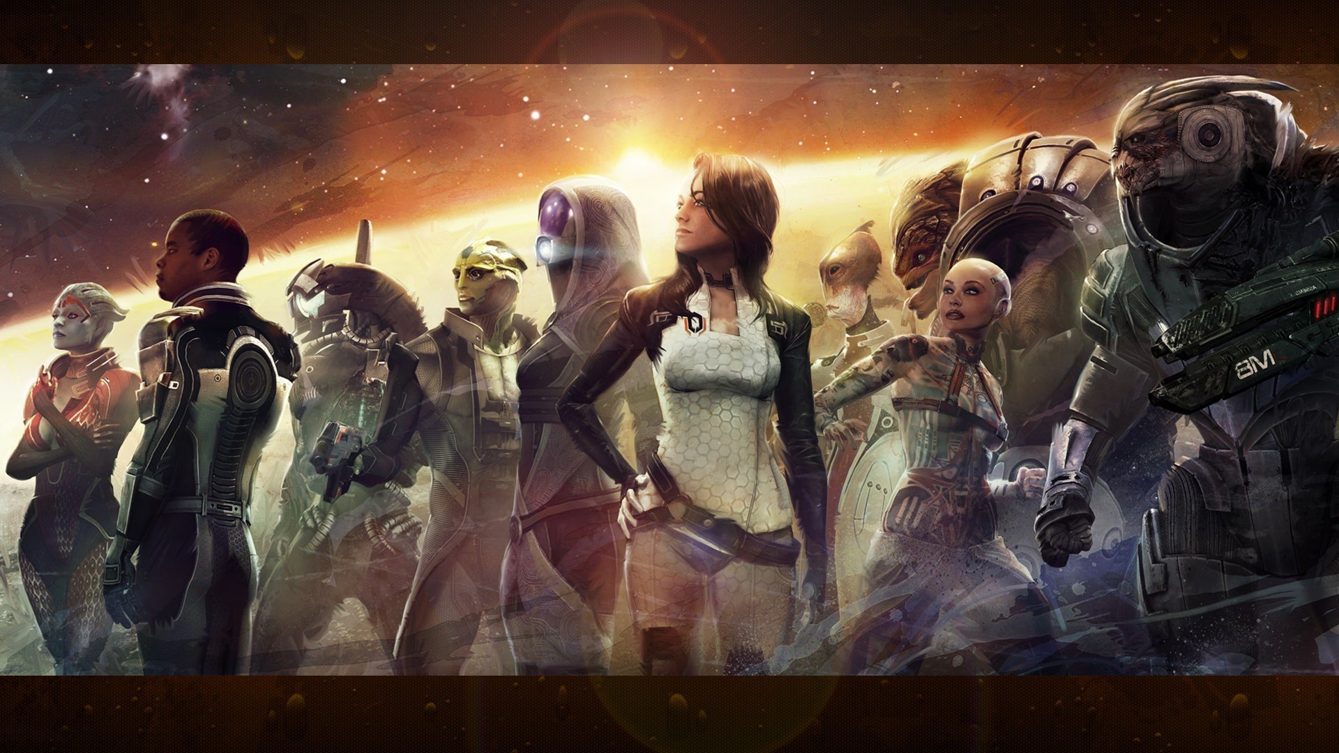 Mass Effect, Video Games, Miranda Lawson, Garrus Vakarian, Mordin Solus, TaliZorah, Mass Effect 2 Wallpaper