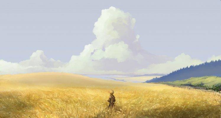 field, Yellow, Gold, Landscape HD Wallpaper Desktop Background