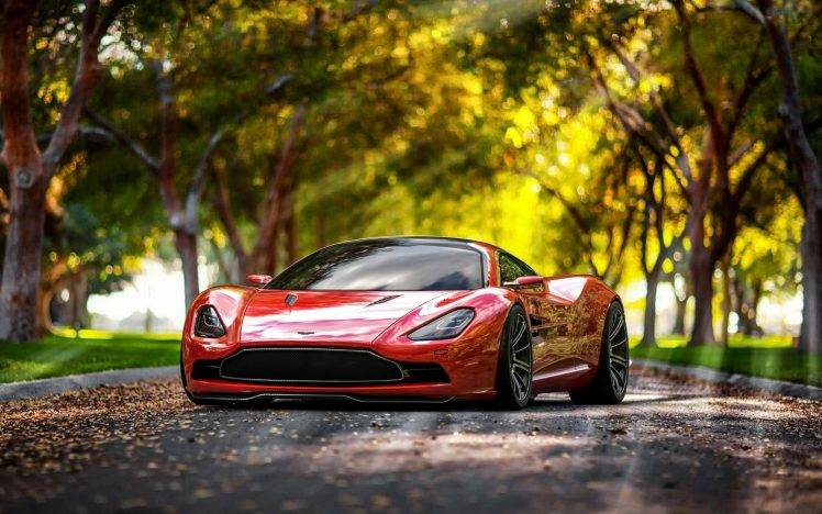 Aston Martin, Car, Red Cars, Sunlight, Bokeh, Depth Of Field HD Wallpaper Desktop Background