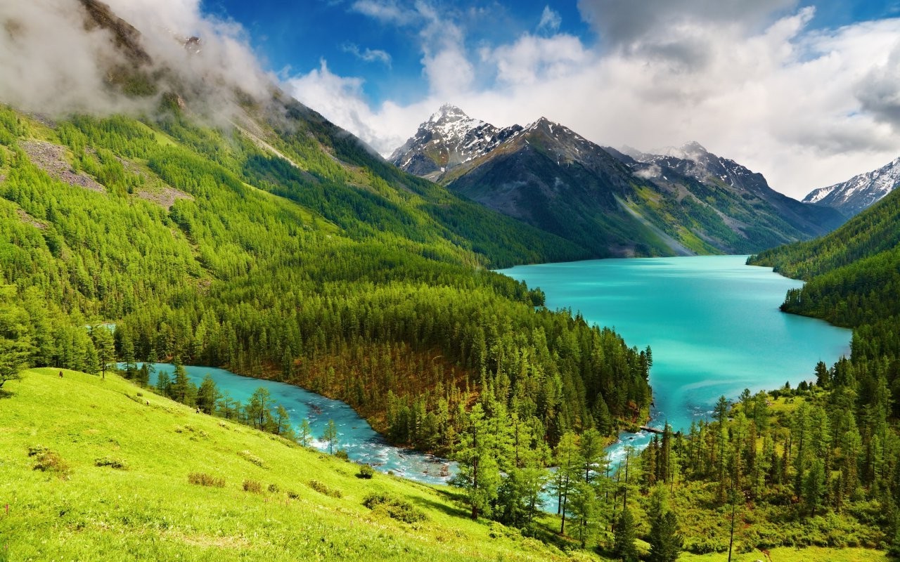 landscape, Lake, Mountain, Forest Wallpaper