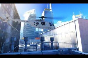 aircraft, Sky, Skyscraper, Mirrors Edge, Helicopters, Video Games