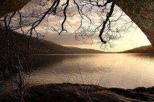 landscape, Nature, Lake, Mountain, Calm, Water, Trees, Clouds, UK