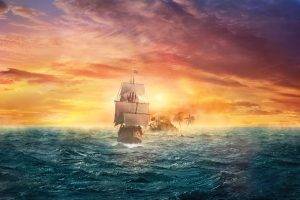 digital Art, Artwork, Fantasy Art, Sailing Ships, Pirates