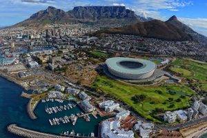 Cape Town, City, Stadium, Harbor, Aerial View, Landscape