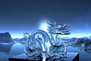 dragon, 3D, Refraction, Night
