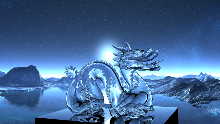 dragon, 3D, Refraction, Night HD Wallpaper Desktop Background