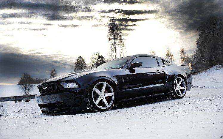 Ford Mustang, Tuning, Car, Snow, Winter HD Wallpaper Desktop Background